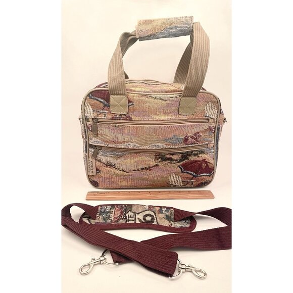 Vintage Tapestry Pioneer Express Overnight Travel Bag Luggage Beach Weekender - Picture 4 of 7